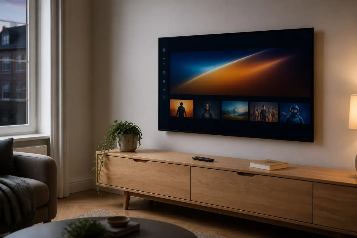 Living room TV ready for IPTV Player setup